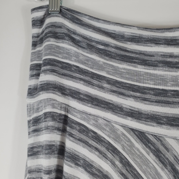 Maternity Full Length Skirt Grey White Stripes Size XL - Picture 2 of 6